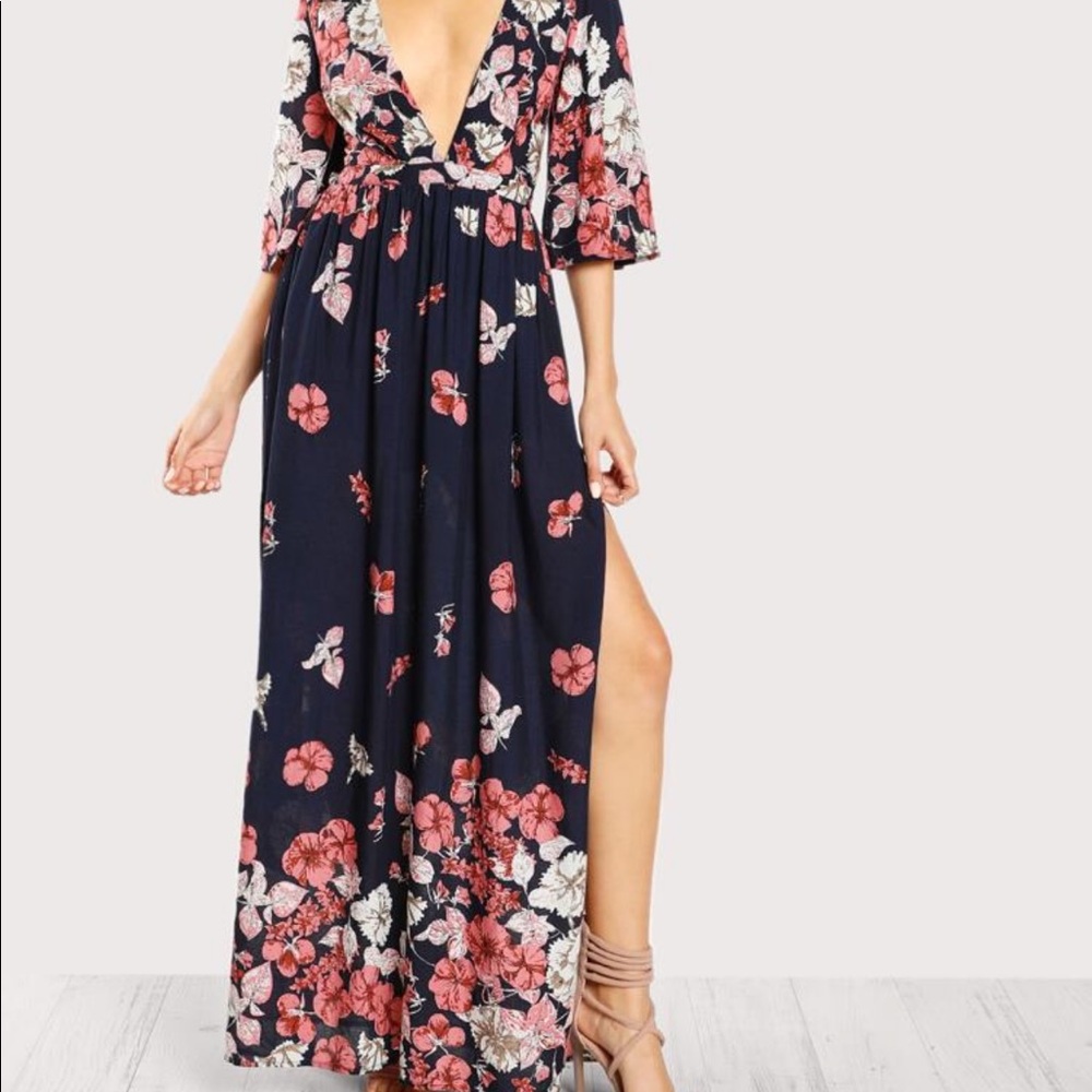 NWOT SHEIN cross back  floral maxi